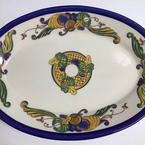 Serving Platter Homer Laughlin Seville Pattern Cobalt Blue Large USA Vintage - Picture 2 of 12